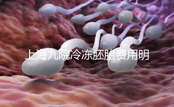 上海九院冷凍胚胎費用明細來了，保管多久、如何續費都有