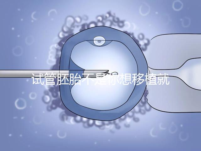 試管胚胎不是你想移植就可以移動的，需要滿足這些條件！